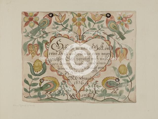 Illuminated Psalm, c. 1939. Creator: Elmer R. Kottcamp.