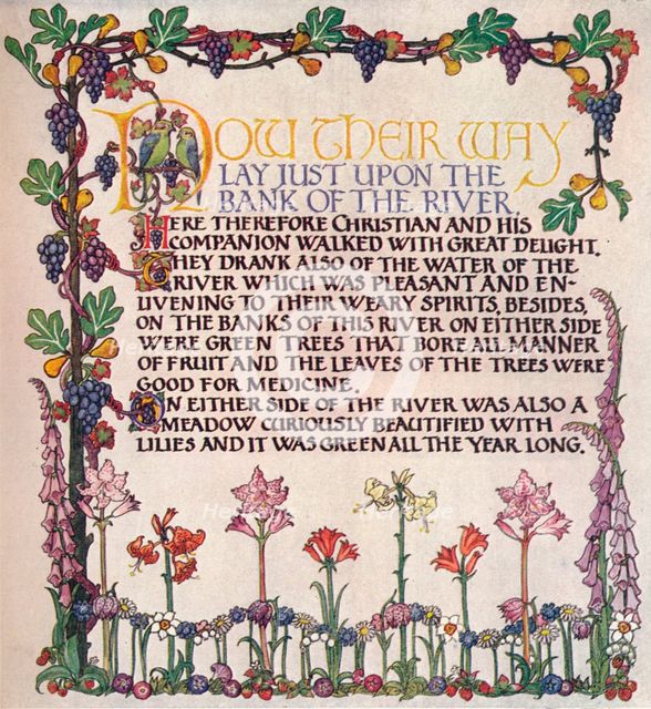 'Illuminated Text From The Pilgrim's progress', c1920. Artist: Marta Bowerley.