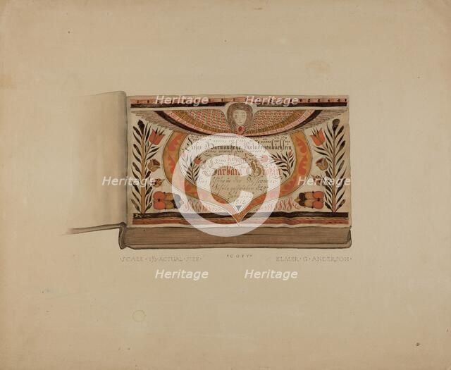 Illuminated Title Page from Manuscript Songbook, c. 1937. Creator: Elmer G Anderson.