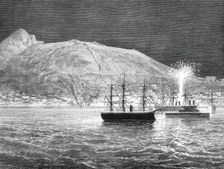 Illumination of Gibraltar in honour of the Prince of Wales...1876. Creator: Unknown