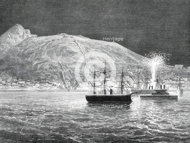 Illumination of Gibraltar in honour of the Prince of Wales...1876. Creator: Unknown.