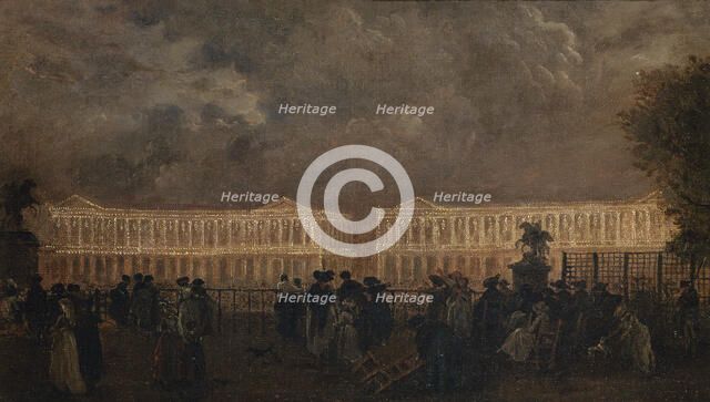 Illumination of Place Louis-XV on the occasion of the birth of the Dauphin, in October 1781. Creator: Unknown.