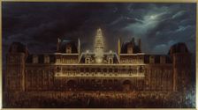 Illumination of the Hôtel de Ville for King's Day, May 1, 1847
, (1847). Creator: Auguste Roux
