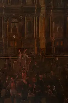 Illumination of the Hôtel de Ville for King's Day, May 1, 1847
, (1847). Creator: Auguste Roux