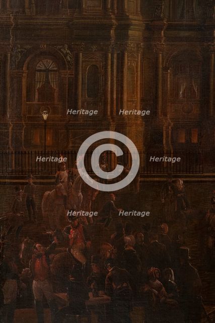 Illumination of the Hôtel de Ville for King's Day, May 1, 1847
, (1847). Creator: Auguste Roux.