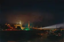 Illumination of the Moscow Kremlin, 1883. Artist: Bogolyubov, Alexei Petrovich (1824-1896)