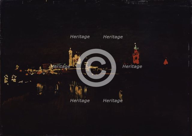 Illumination of the Moscow Kremlin, 1896. Artist: Levitan, Isaak Ilyich (1860-1900)