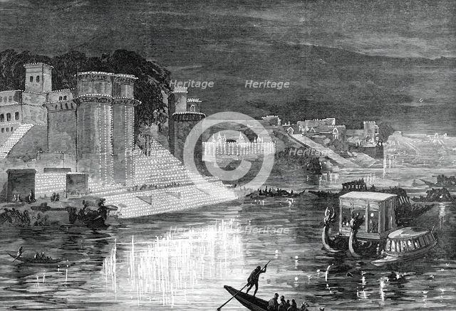Illuminations at Benares in honour of the Prince of Wales...1876. Creator: Unknown.