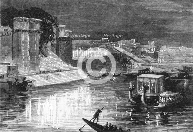 'Illuminations at Benares in Honour of the Prince of Wales', c1891. Creator: James Grant.