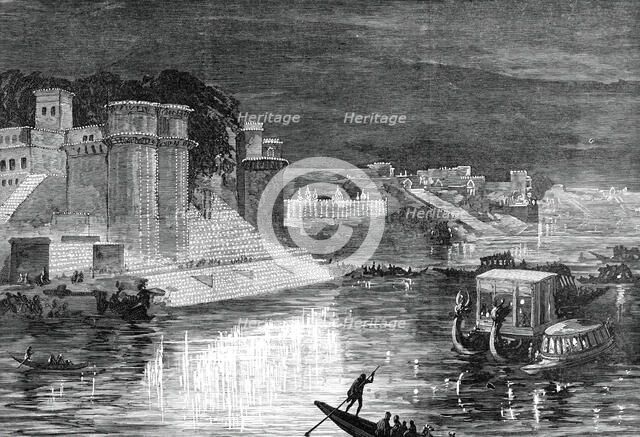 Illuminations at Benares in honour of the Prince of Wales...1876. Creator: Unknown.