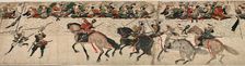 Illustrated Account of the Mongol Invasion (Moko Shurai Ekotoba), Detail: defensive wall..., c1293. Creator: Anonymous ()