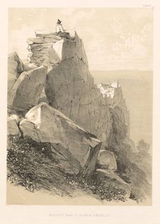 Illustrated Excursion in Italy (vol. II): Ancient Walls, Monte Circello, 1846. Creator: Edward Lear (British, 1812-1888)