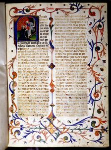 Illustrated page of the Manuscript of Valerius Maximus copied by Arnau de Collis in 1408 and t…