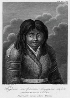 Illustration of an Ainu Woman, 1813. Creator: Jegor Skotnikoff
