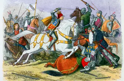 Illustration of Richard III at the Battle of Bosworth, 19th century. Artist: James William Edmund Doyle