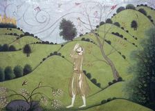 Illustration of Sudama approaching the golden city of Khrishna
