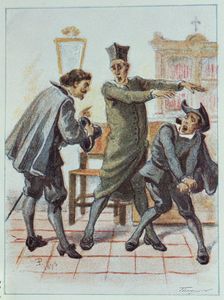 Illustration of the 19th century in El Alguacil alguacilado (The bailiffed bailiff), by Francis…