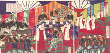 Illustration of the Commanders who Pacified Western Japan, Receiving the Empero..., September, 1887. Creator: Chikanobu Yoshu