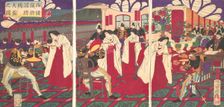 Illustration of the Commanders who Pacified Western Japan, Receiving the Emperor's G..., July, 1877. Creator: Chikanobu Yoshu