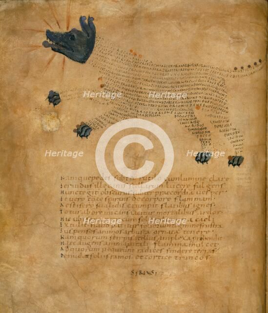 Illustration of the constellation Sirius, with text, c820-840.  Creator: Unknown.