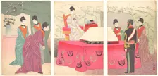 Illustration of the Empress Visiting the General Staff Headquarters [to present a tray of ..., 1895. Creator: Kobayashi Kiyochika