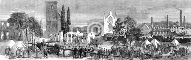Illustration of the Great Fire at Enschede, by our special artist: general view of the town..., 1862 Creator: Unknown.