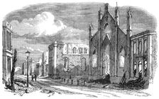 Illustration of the Great Fire at Enschede, by our special artist: ruins of the Roman..., 1862. Creator: Unknown