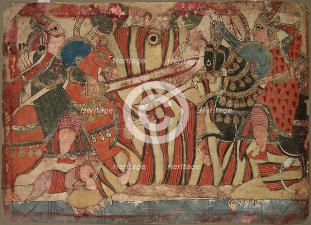 Illustration of the Mahabharata, c. 1800. Creator: Unknown.