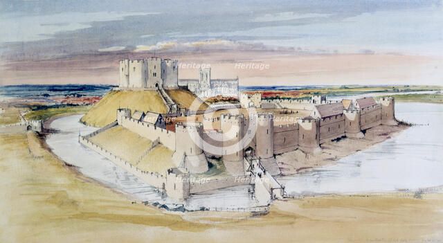 Illustration of York Castle, North Yorkshire, as it might have been in the late 13th century, 1985. Artist: Terry Ball