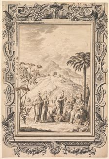 Illustration and Border Design for Kupfer-Bibel (Copper Bible) , c. 1730. Creator: Johan Melchior Füssli (Swiss, 1677-1736); Johann Daniel Preissler (German, 1666-1737); Johann Jacob Scheuchzer (Swiss, 1672-1733)
