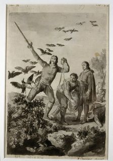 Illustration by Antonio Carnicero (1748 - 1814) Cave of Montesinos edited by Joaquín Ibarra, 1…