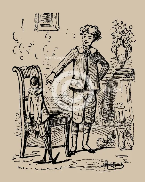 Illustration for "The Adventure of Pinocchio. Story of a Burattino" by Carlo Collodi, 1892. Creator: Mazzanti, Enrico (1852-1910).