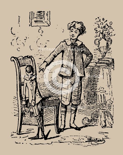Illustration for "The Adventure of Pinocchio. Story of a Burattino" by Carlo Collodi, 1892. Creator: Mazzanti, Enrico (1852-1910).