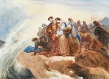 Illustration for the ballad "Der Taucher" (The Diver) by Friedrich Schiller. Creator: Scheffer, Ary (1795-1858)