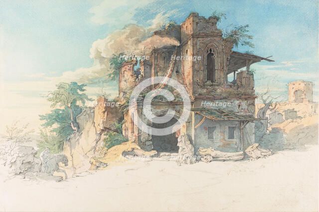 Illustration for the ballad "Der Gang nach dem Eisenhammer" by Friedrich Schiller. Creator: Schwind, Moritz Ludwig, von (1804-1871).