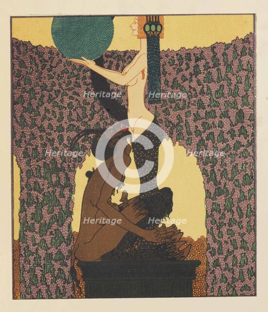 Illustration for the drama Sodom by John Wilmot, 2nd Earl of Rochester, 1909.