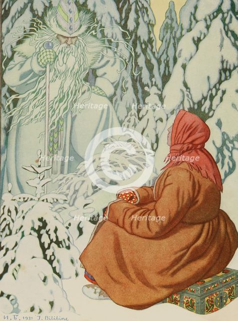 Illustration for the Fairy tale Morozko, 1931.