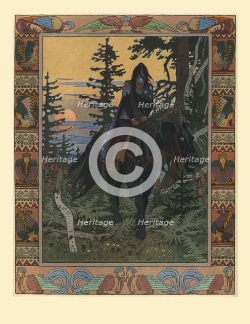 Illustration for the Fairy tale of Vasilisa the Beautiful and White Horseman, 1900. Artist: Bilibin, Ivan Yakovlevich (1876-1942)
