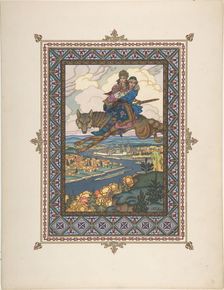 Illustration for the Fairy tale of Ivan Tsarevich, the Firebird, and the Gray Wolf, c. 1925. Artist: Zvorykin, Boris Vasilievich (1872-after 1935)