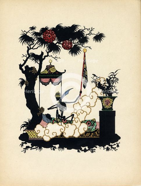 Illustration for "The Nightingale" by H.cAndersen, 1912. Creator: Narbut, Georgi Ivanovich (1886-1920).