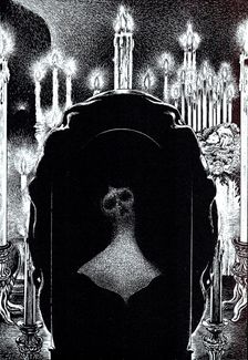 Illustration for the story "Life in Death (The Oval Portrait)" by Edgar Allan Poe, 1905. Creator: Martini, Alberto (1876-1954)