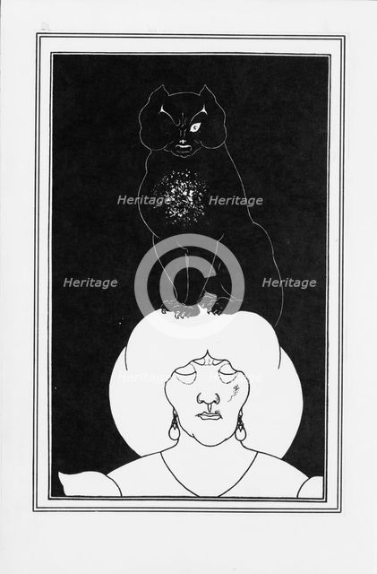 Illustration for the story The black cat by Edgar Allan Poe, 1894-1895. Artist: Beardsley, Aubrey (1872–1898)