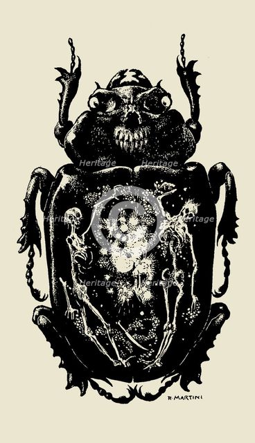 Illustration for the story "The Gold-Bug" by Edgar Allan Poe, 1905. Creator: Martini, Alberto (1876-1954).
