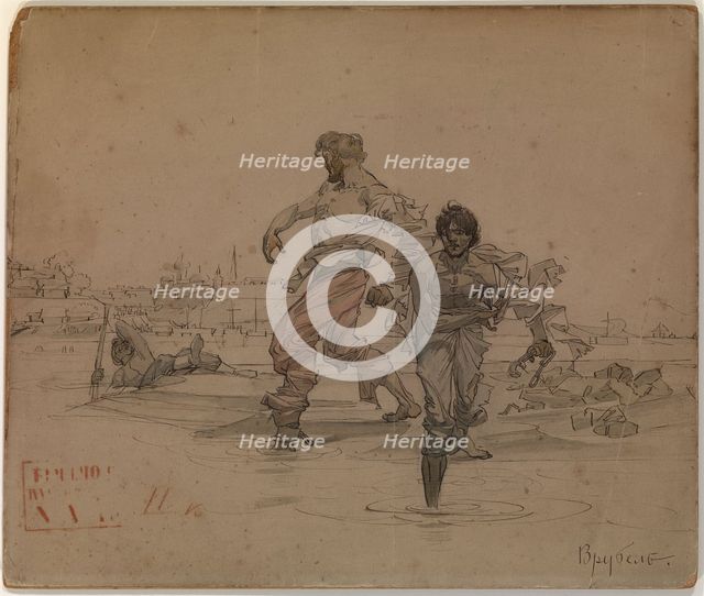 Illustration for the poem The Robber Brothers by Alexander Pushkin, 1881. Artist: Vrubel, Mikhail Alexandrovich (1856-1910)