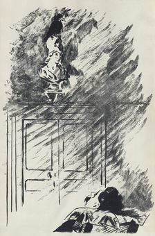 Illustration for the poem "Le Corbeau (The Raven)" by Edgar Allan Poe, 1875. Creator: Manet, Édouard (1832-1883)
