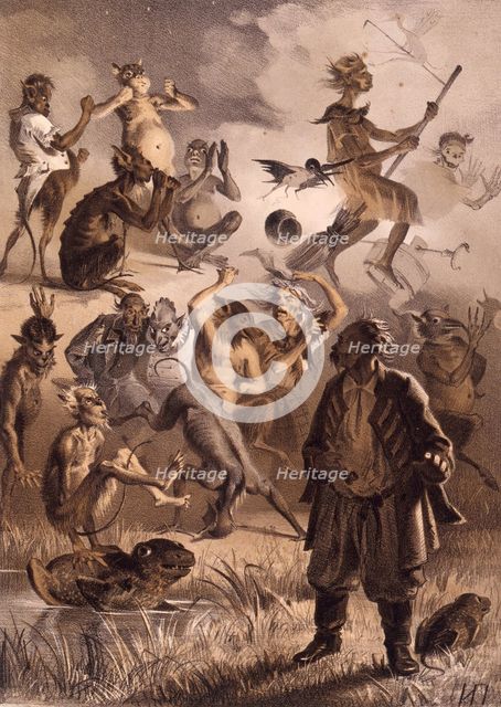 Illustration for the tale "The Lost Letter" from "Evenings on a Farm Near Dikanka" by Nikolai Gogol, Creator: Pryanishnikov, Illarion Mikhailovich (1840-1894).