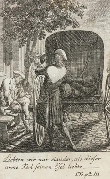Illustration for Yorick's Sentimental Voyage 1783. Creator: Daniel Nikolaus Chodowiecki