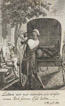 Illustration for Yorick's Sentimental Voyage 1783. Creator: Daniel Nikolaus Chodowiecki