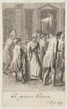 Illustration for Yorick's Sentimental Voyage 1783. Creator: Daniel Nikolaus Chodowiecki