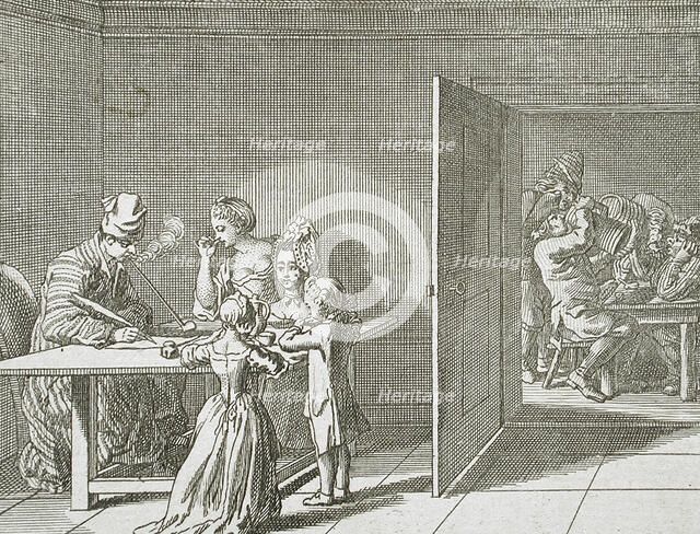 Illustration for Basedow's 'Elementary Work', 1770. Creator: Daniel Nikolaus Chodowiecki.